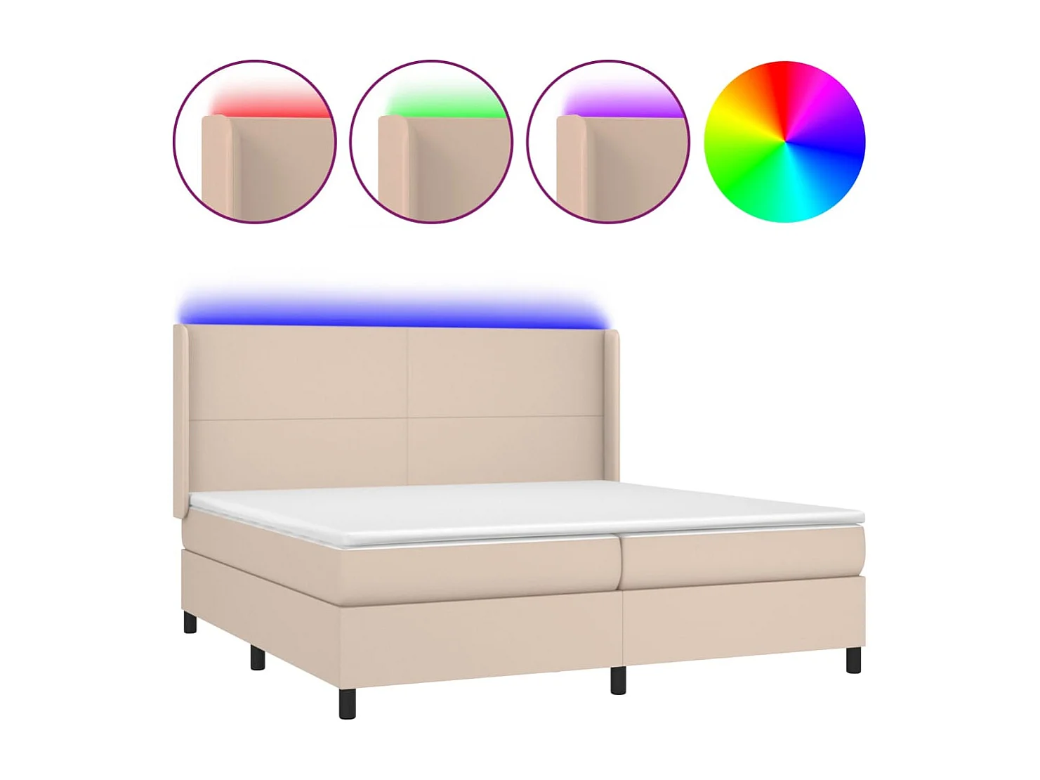 Sommier à lattes de lit matelas LED Cappuccino 200x200