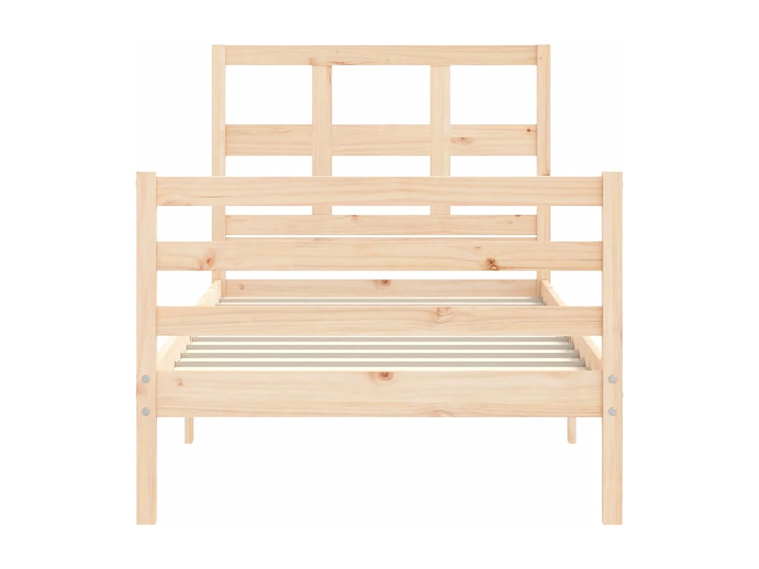 Cadre de lit avec tête de lit 90x200 bois massif