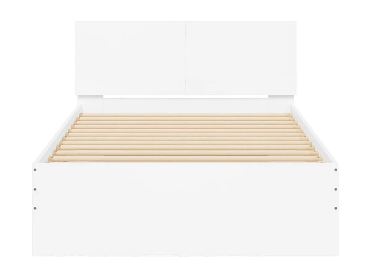 Cadre de lit et tête de lit blanc 100x200 bois d'ingénierie