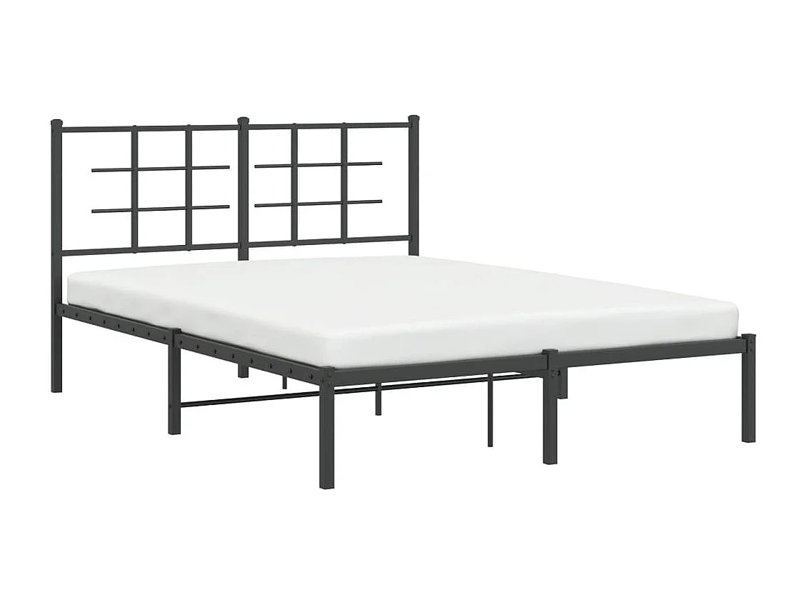 Estructura de cama con cabecero metal negro 140x200 cm