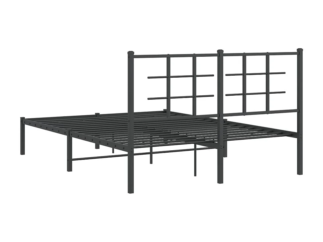 Estructura de cama con cabecero metal negro 140x200 cm