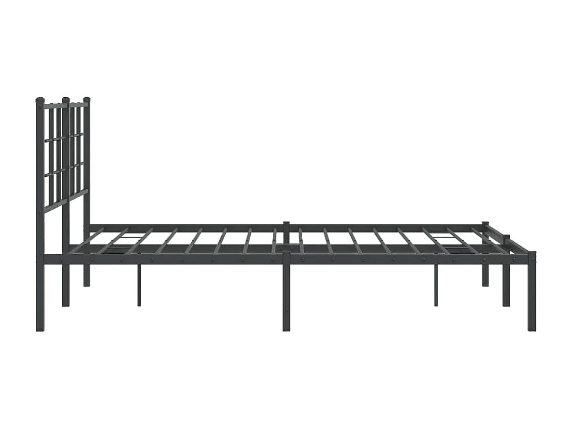 Estructura de cama con cabecero metal negro 140x200 cm