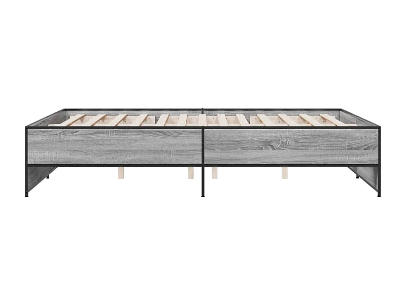 Cadre de lit sonoma gris 140x200 bois d'ingénierie et métal