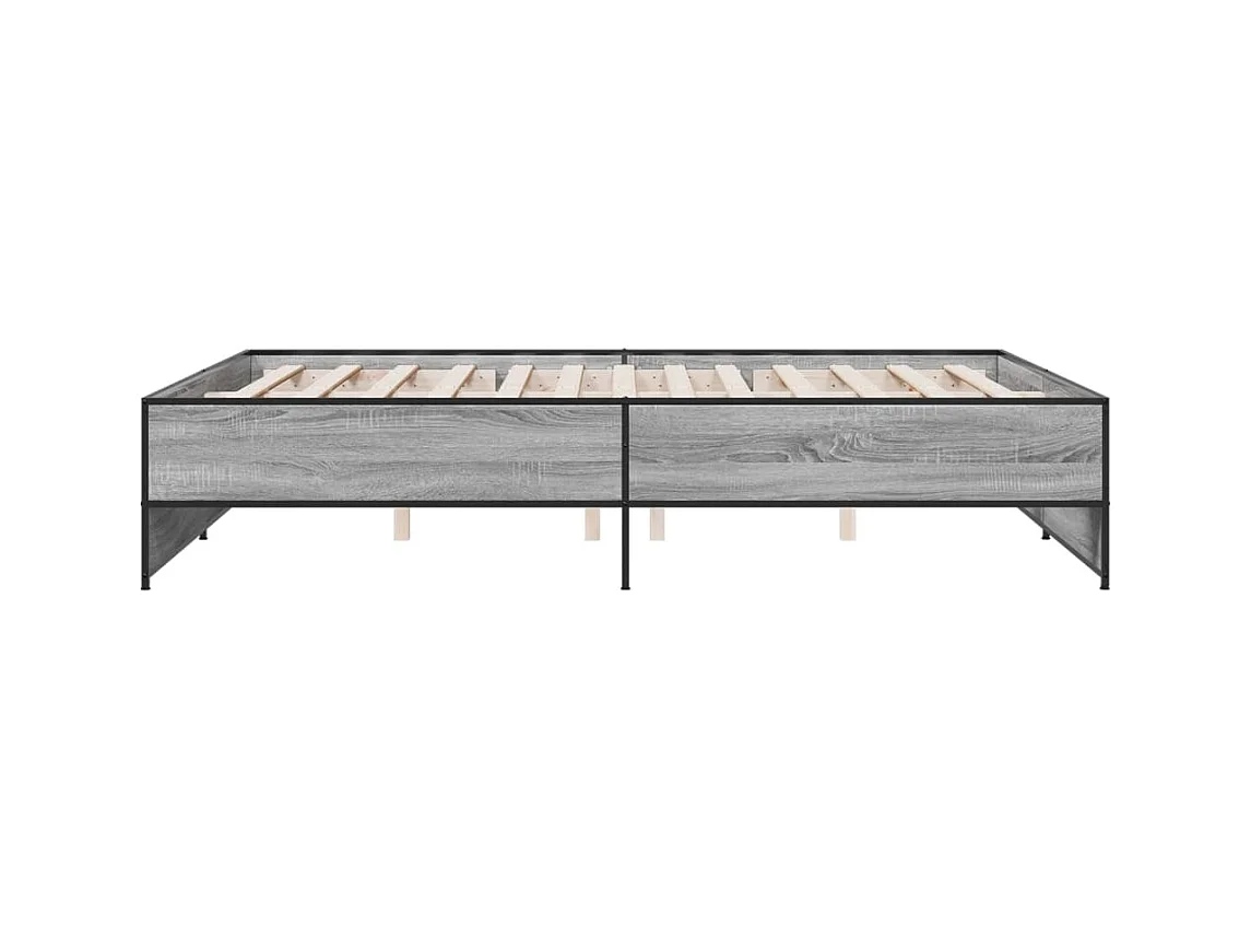 Cadre de lit sonoma gris 140x200 bois d'ingénierie et métal
