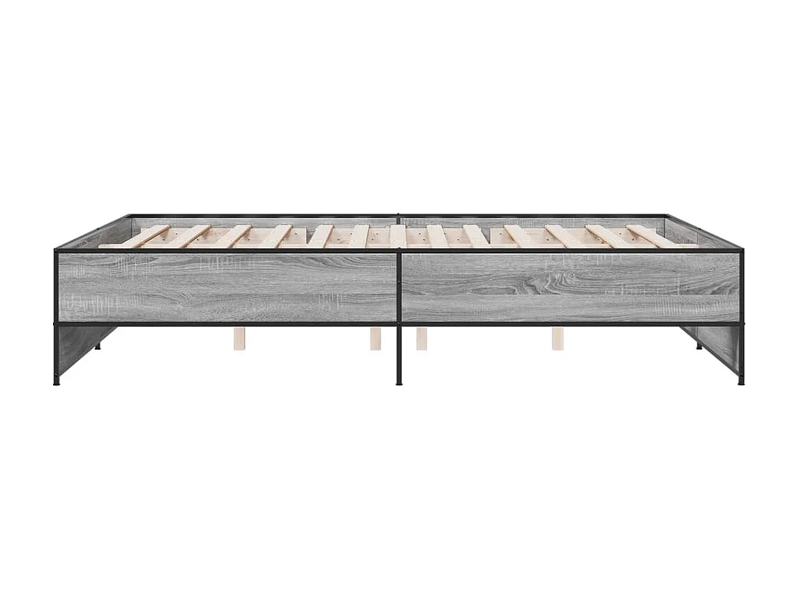 Cadre de lit sonoma gris 140x200 bois d'ingénierie et métal