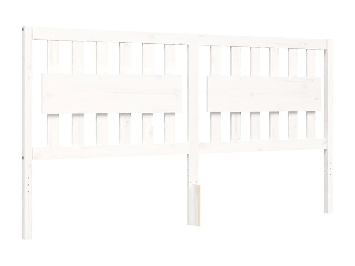 Cadre de lit avec tête de lit blanc Super King Size bois massif