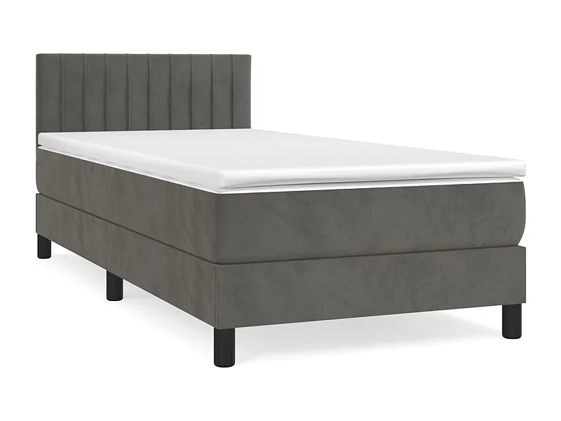 Sommier à lattes de lit et matelas Gris foncé 80x200 Velours