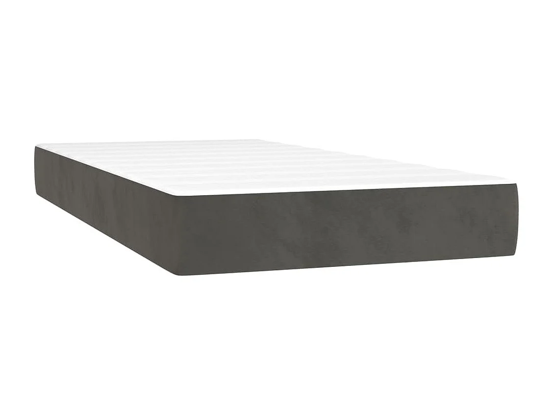 Sommier à lattes de lit et matelas Gris foncé 80x200 Velours