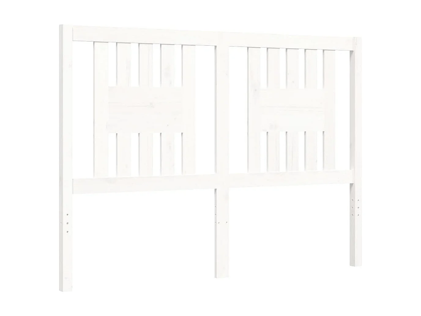 Cadre de lit avec tête de lit blanc double bois massif