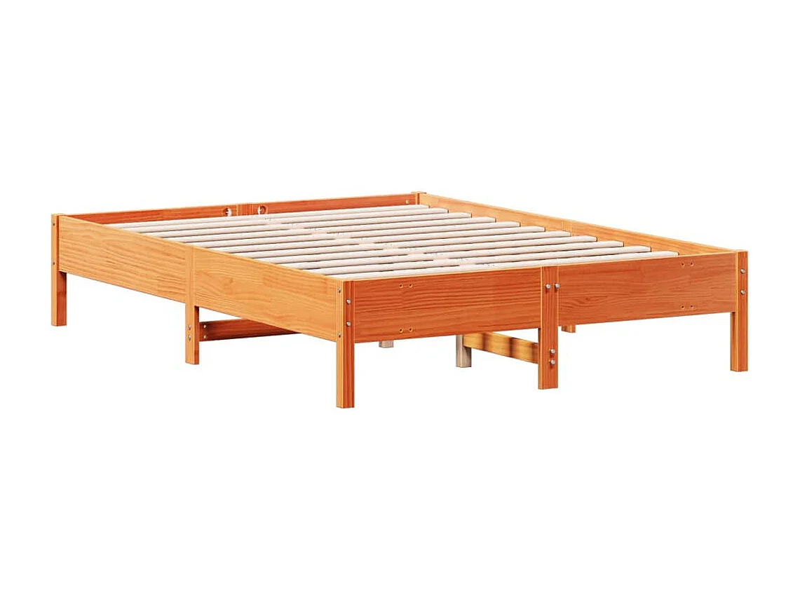 Cadre de lit cire marron 120x190 bois de pin massif