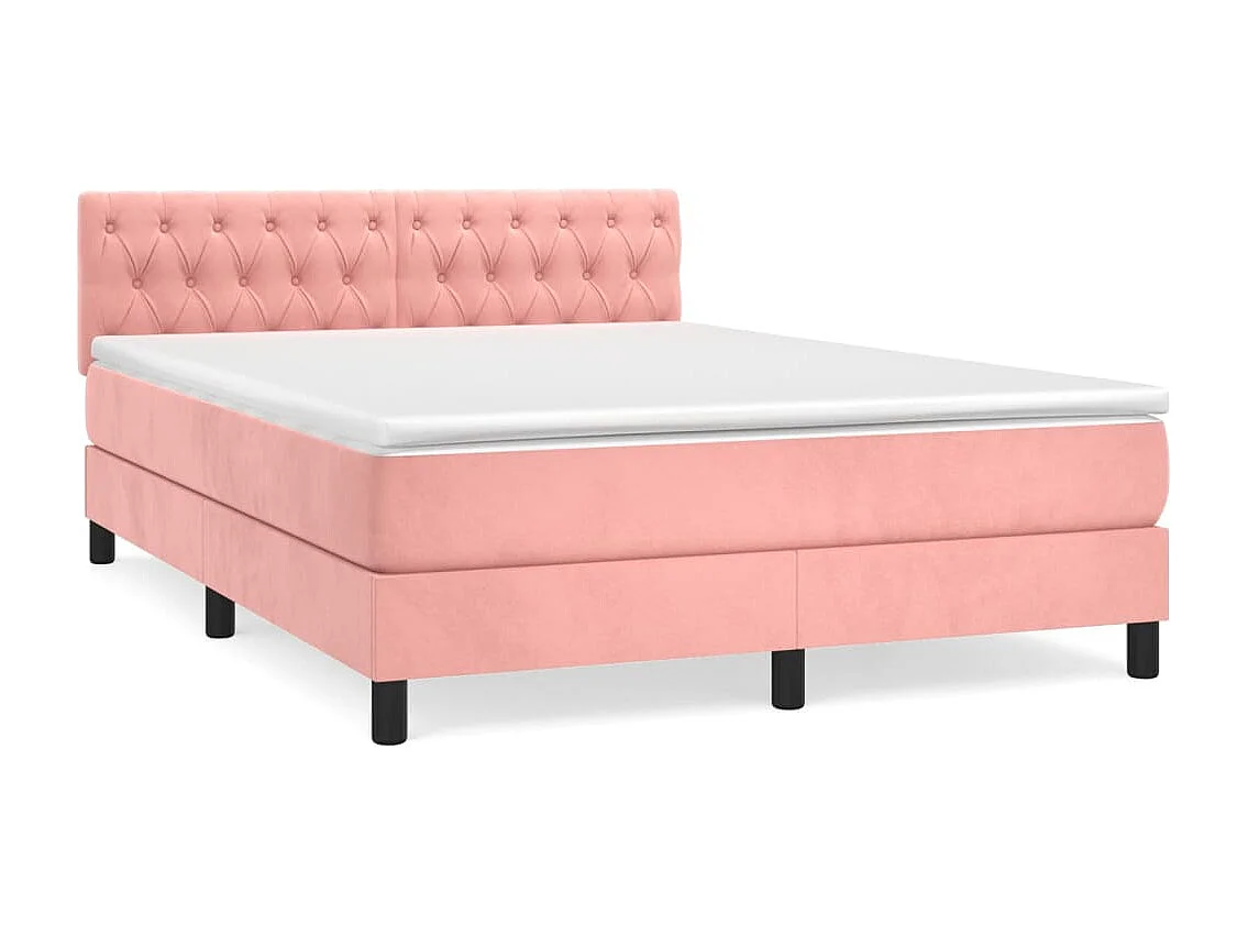 Sommier à lattes de lit avec matelas Rose 140x190 Velours