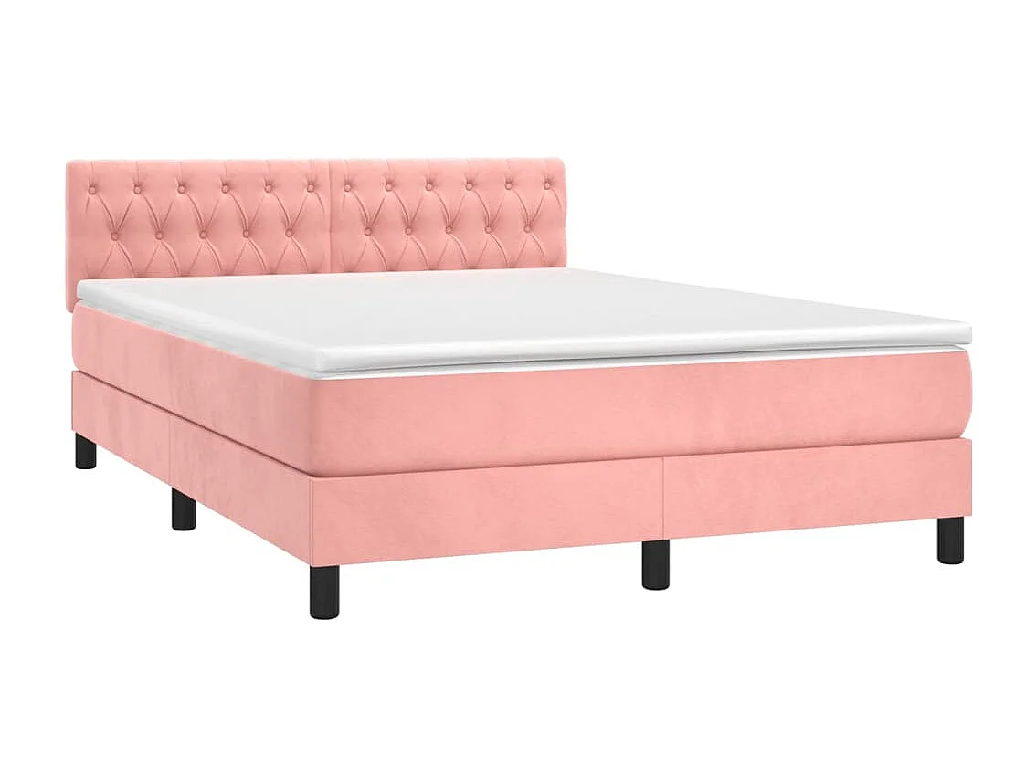 Sommier à lattes de lit avec matelas Rose 140x190 Velours