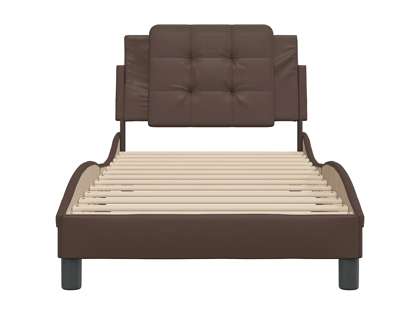 vidaXL Estructura de cama con cabecero cuero sintético marrón 80x200cm