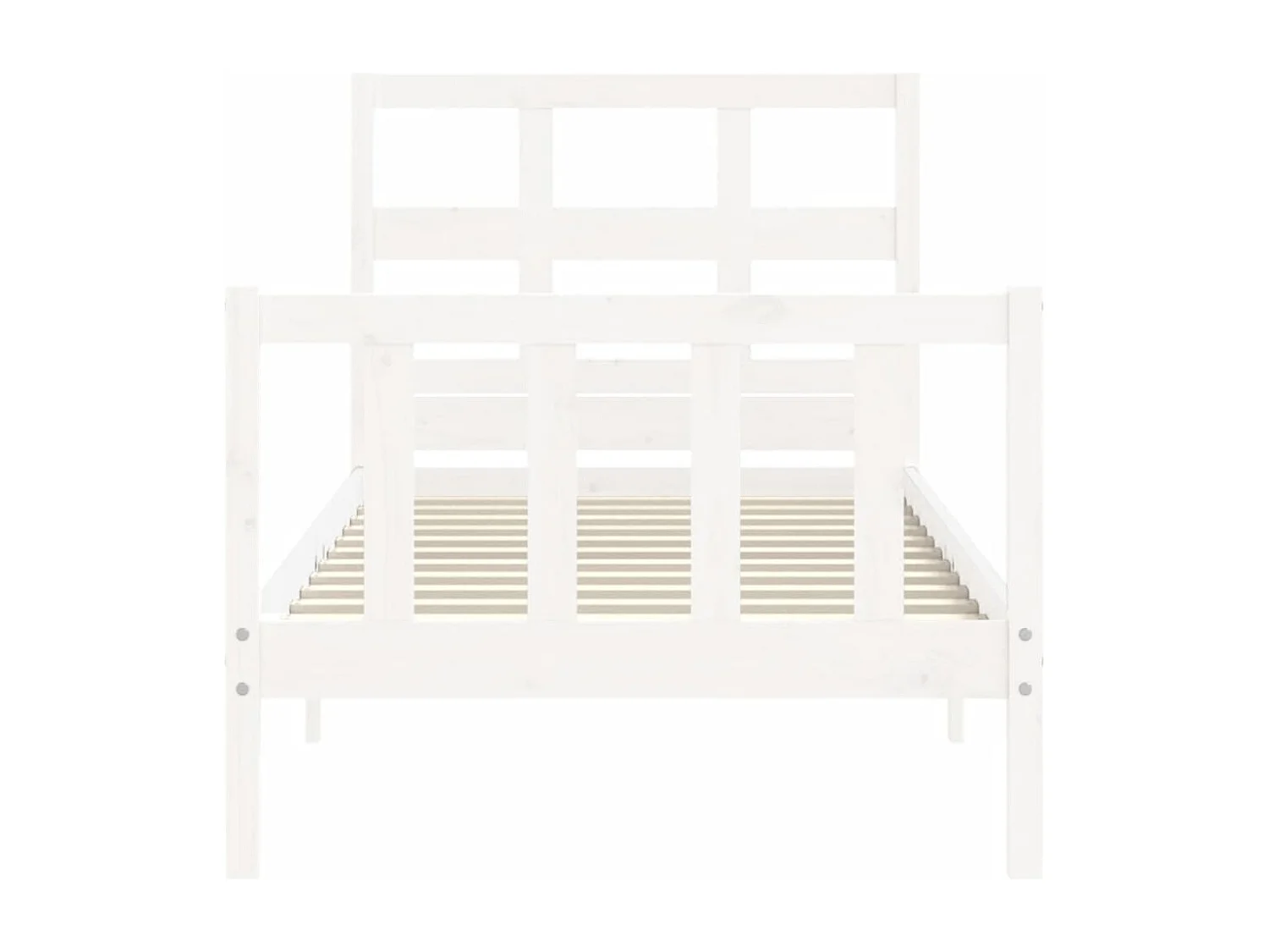 Cadre de lit avec tête de lit blanc 90x200 bois massif