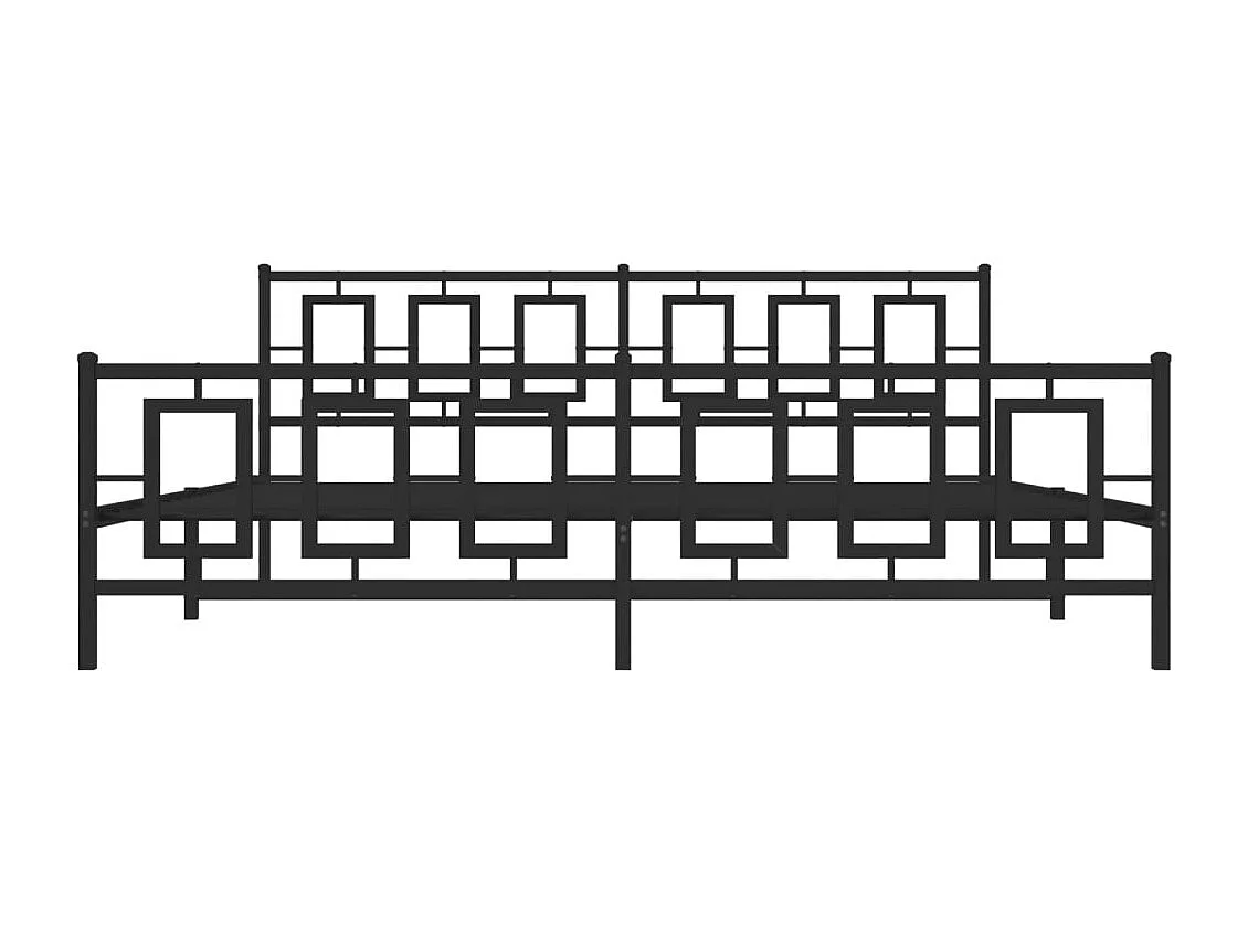 Cadre de lit métal avec tête de lit-pied de lit noir 193x203