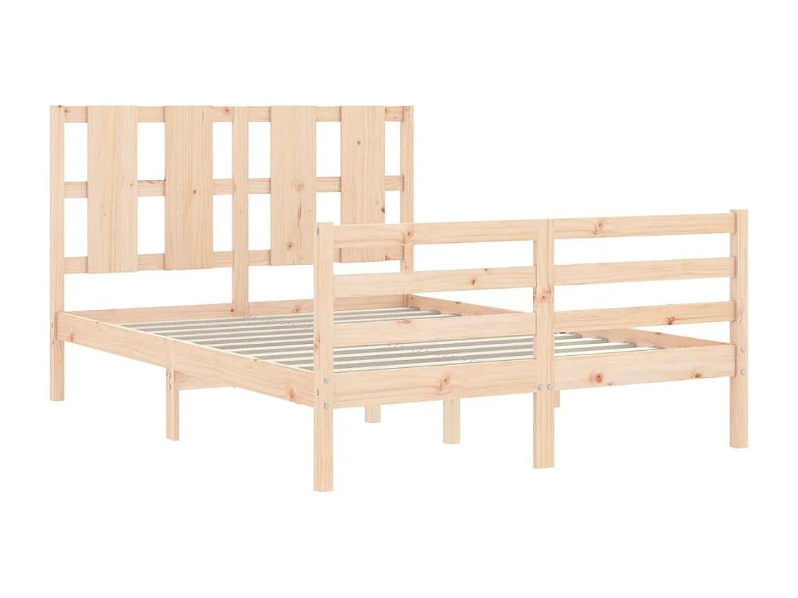 Cadre de lit avec tête de lit 140x200 bois massif