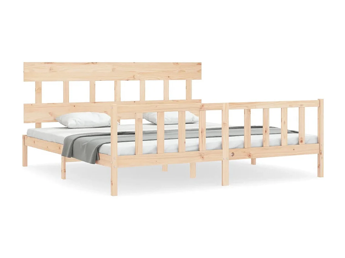 Cadre de lit avec tête de lit 200x200 bois massif