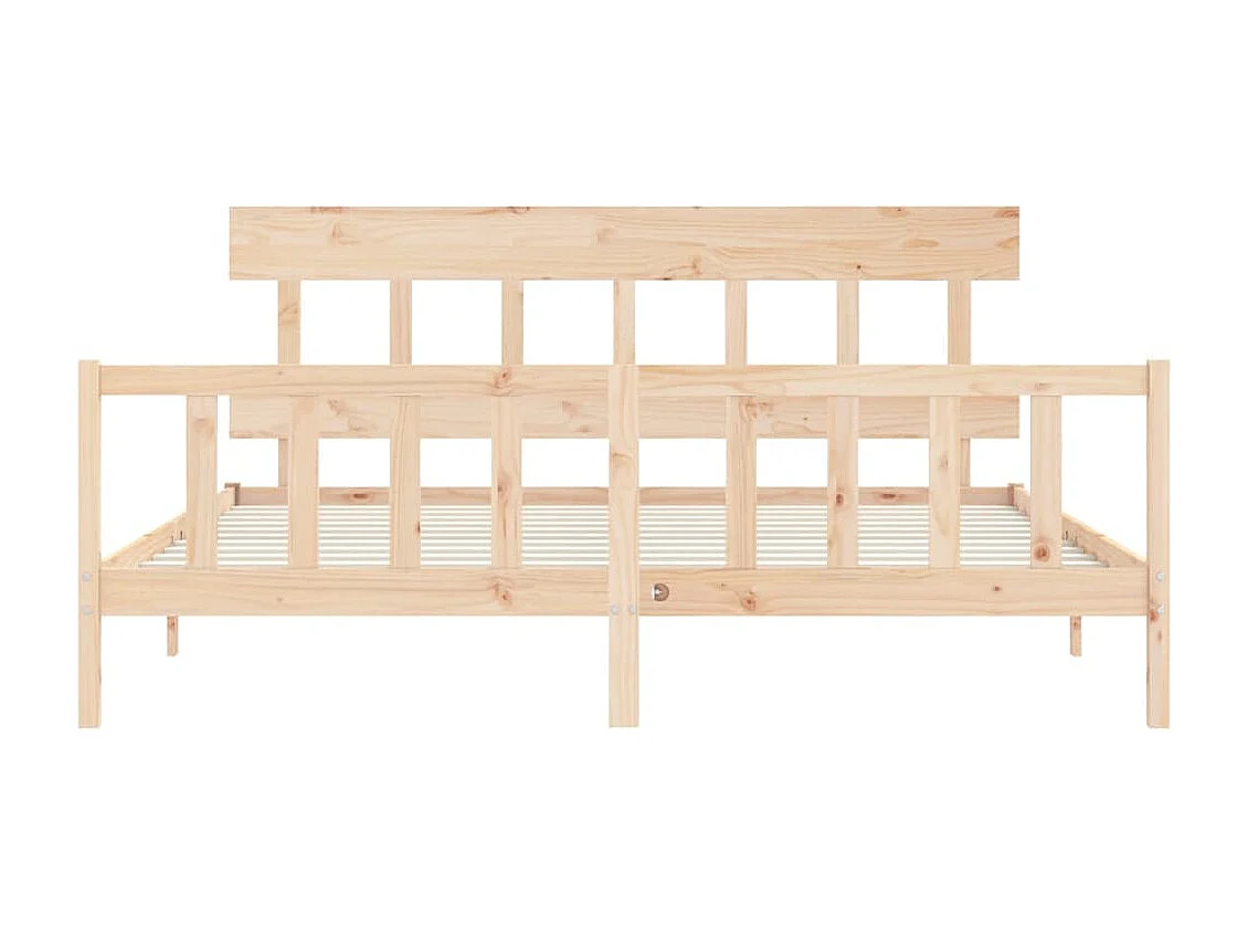 Cadre de lit avec tête de lit 200x200 bois massif