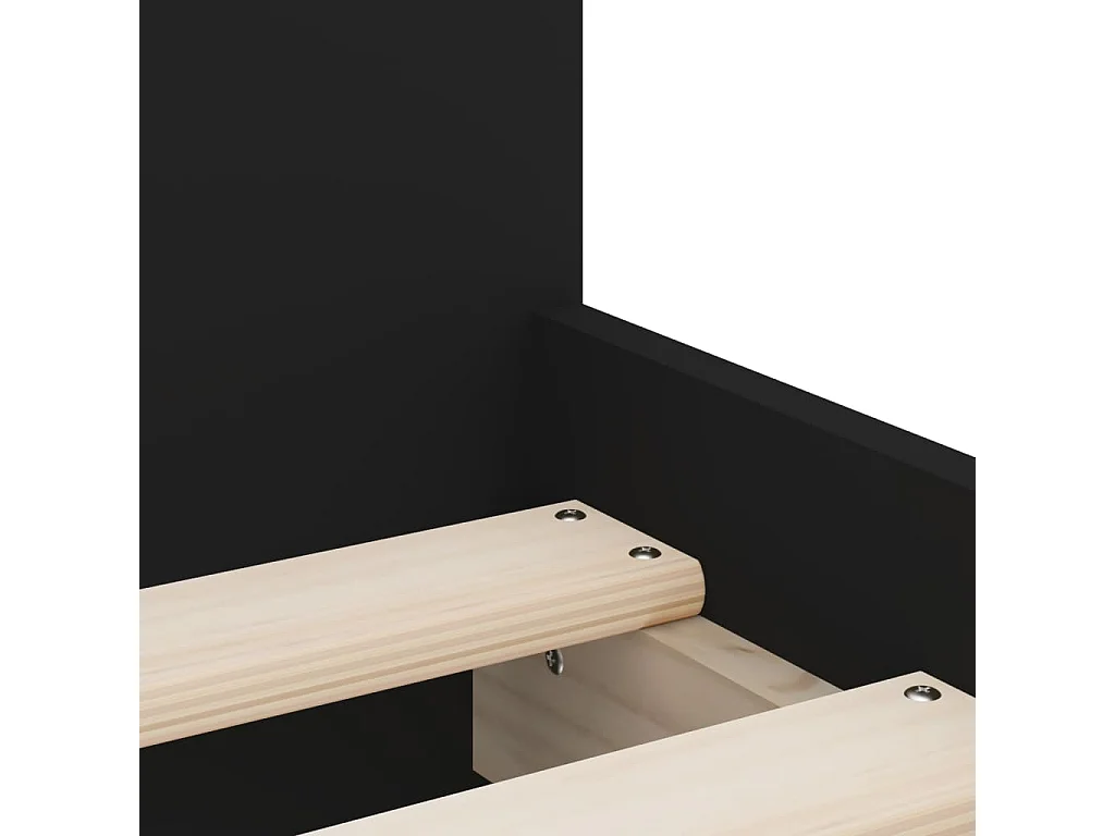 Cadre de lit avec tiroirs noir 90x200