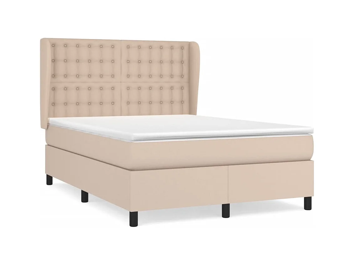 Sommier à lattes de lit avec matelas Cappuccino 140x190