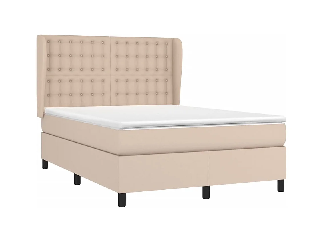 Sommier à lattes de lit avec matelas Cappuccino 140x190