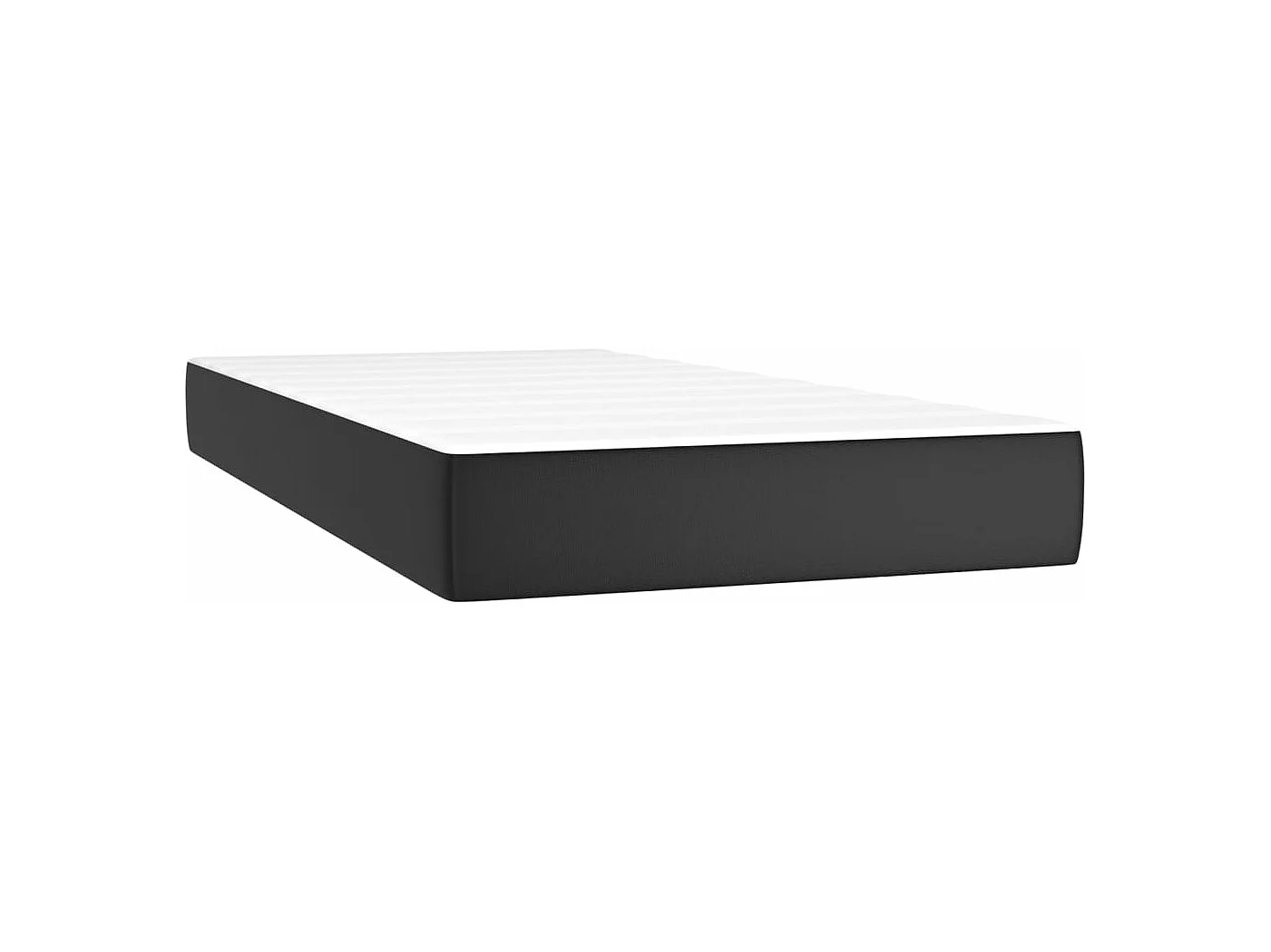 Sommier à lattes de lit avec matelas Noir 90x200 Similicuir