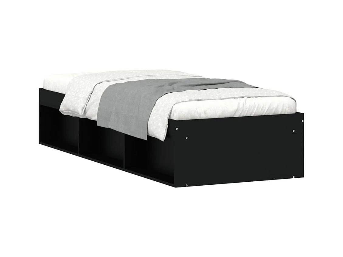 Cadre de lit noir 75x190 petit simple