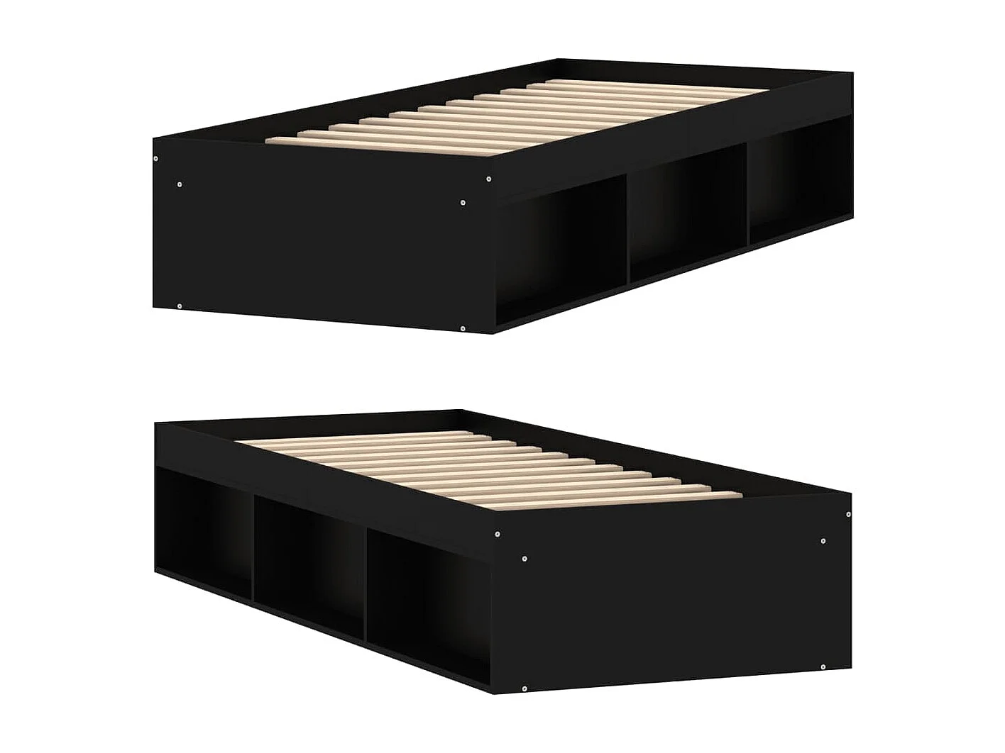 Cadre de lit noir 75x190 petit simple