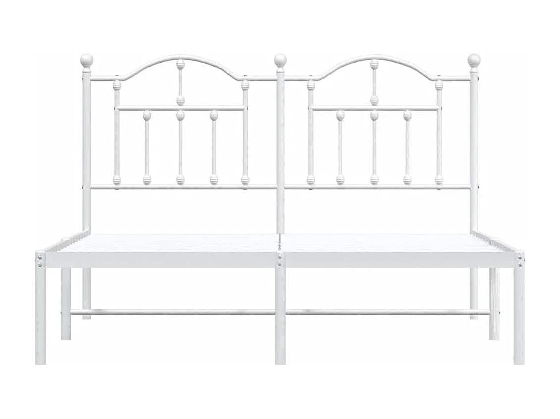 Cadre de lit métal avec tête de lit blanc 140x200