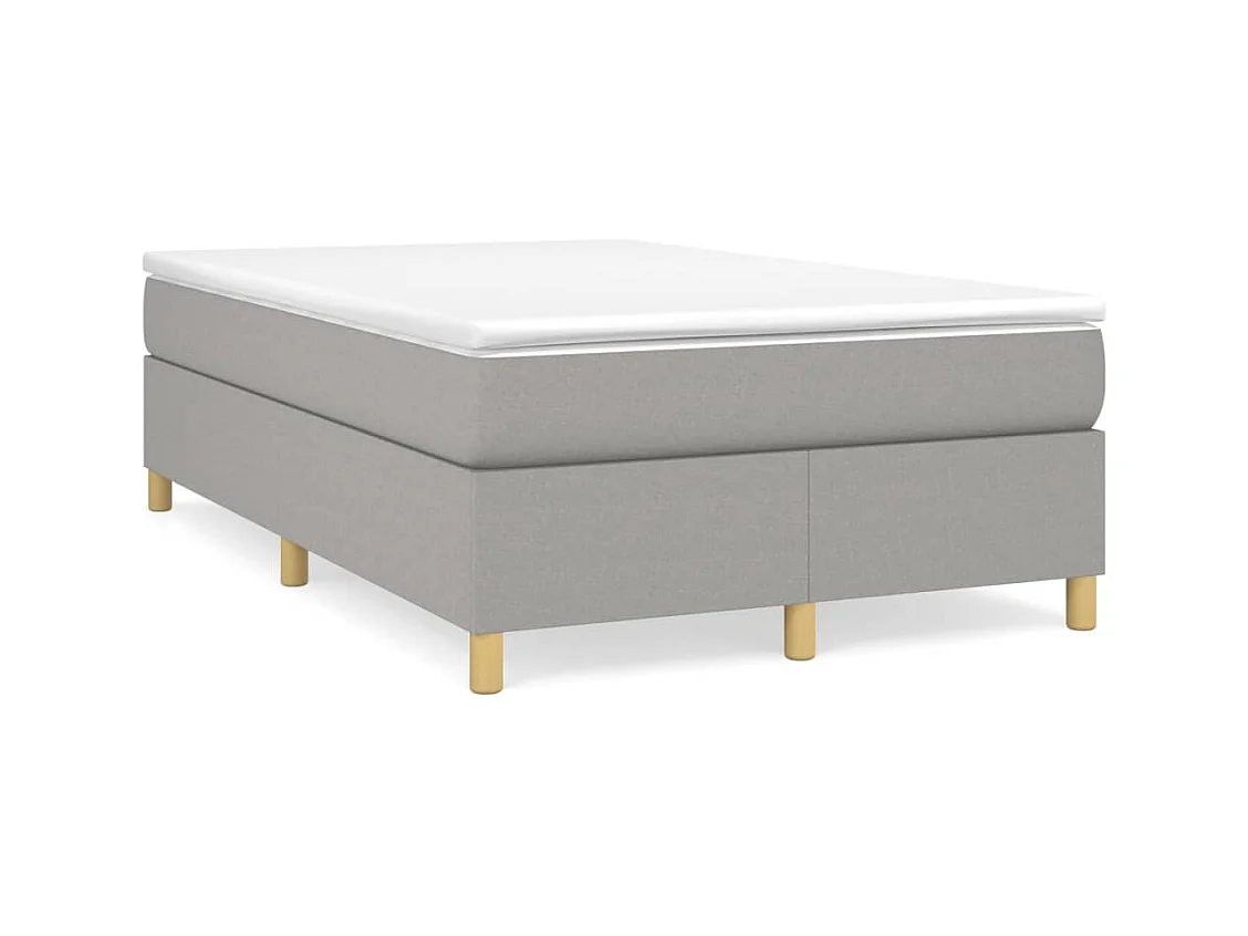 Sommier à lattes de lit et matelas gris clair 120x190 tissu