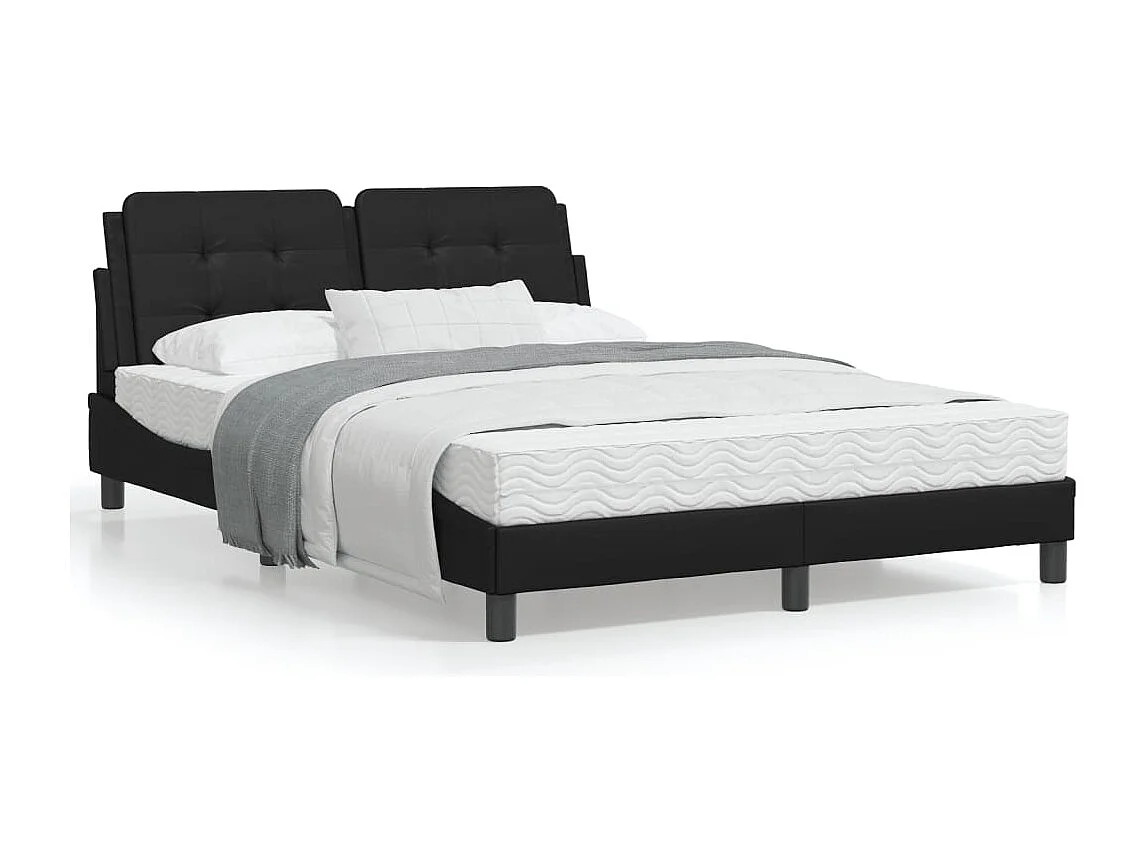 Lit avec matelas noir 120x200 similicuir
