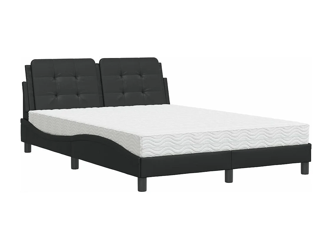 Lit avec matelas noir 120x200 similicuir