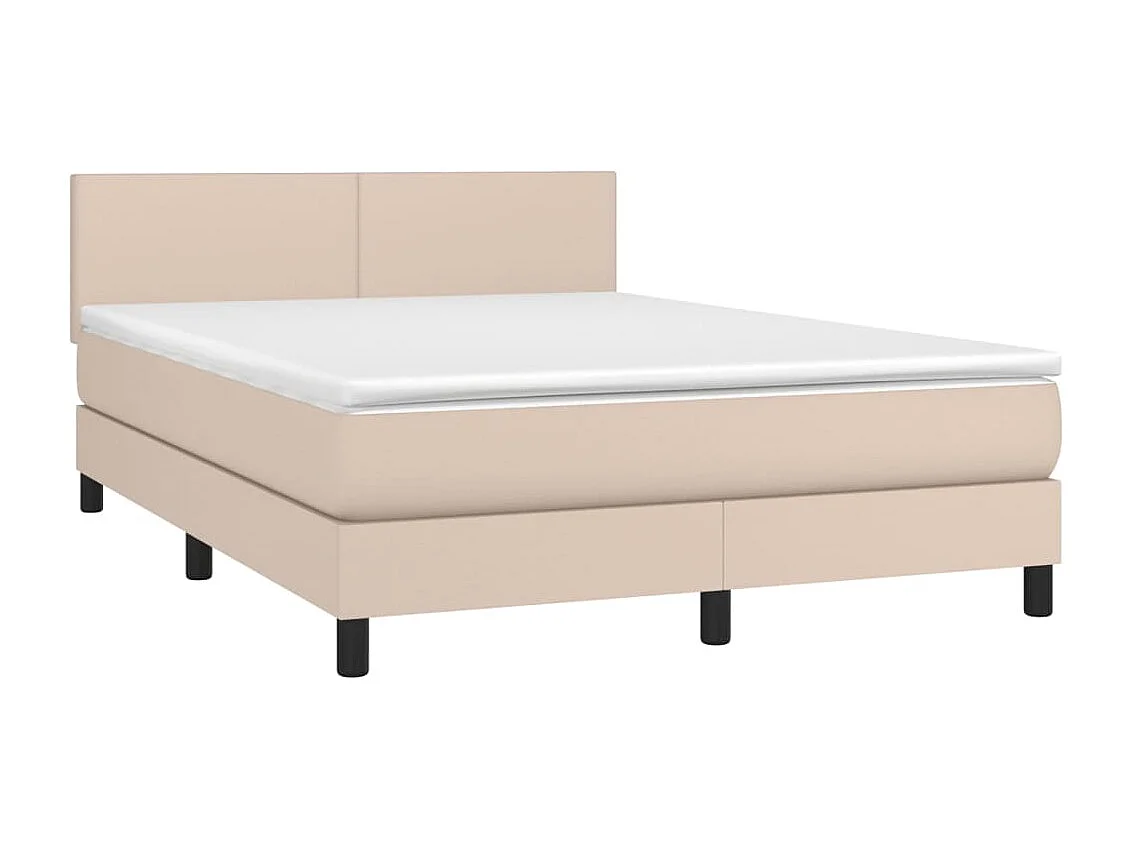 Sommier à lattes de lit avec matelas LED Cappuccino 140x190
