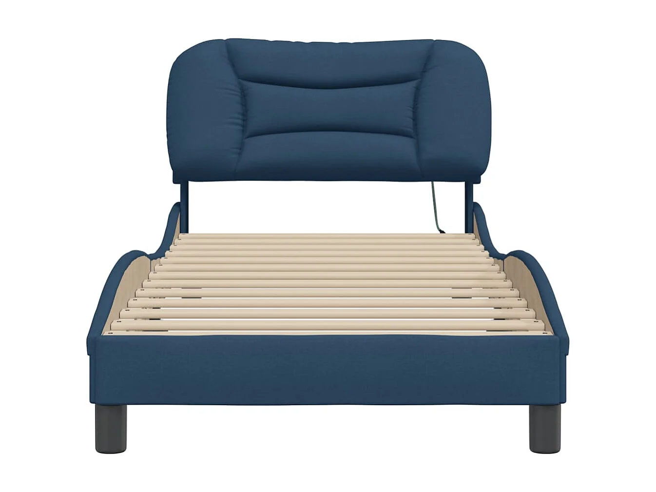 Cadre de lit avec lumières LED bleu 90x200 tissu