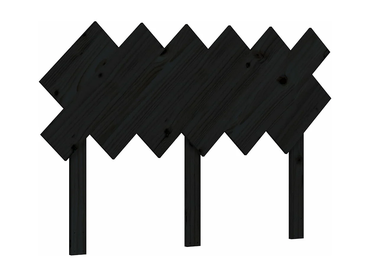 Cadre de lit avec tête de lit noir double bois massif