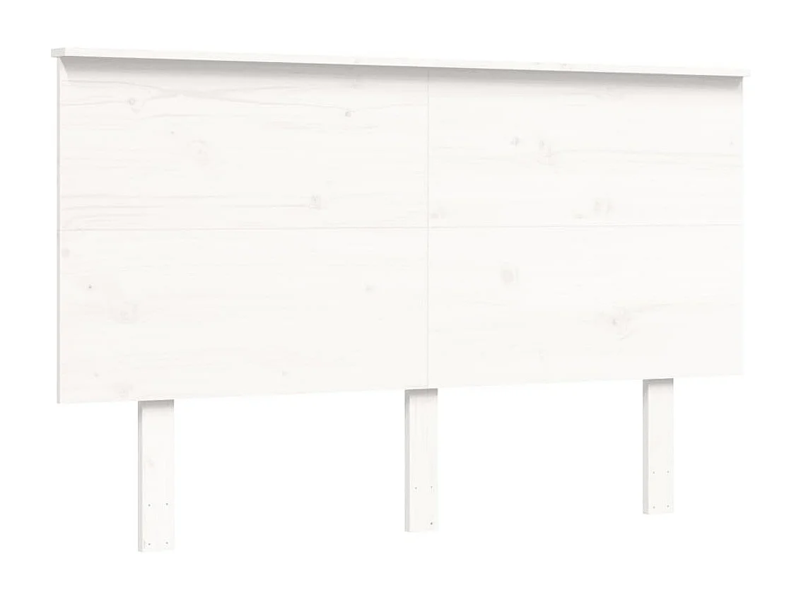 Cadre de lit avec tête de lit blanc 140x190 bois massif