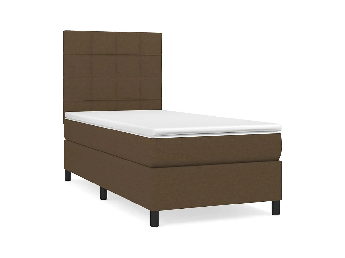 Sommier à lattes de lit avec matelas Marron foncé 90x200