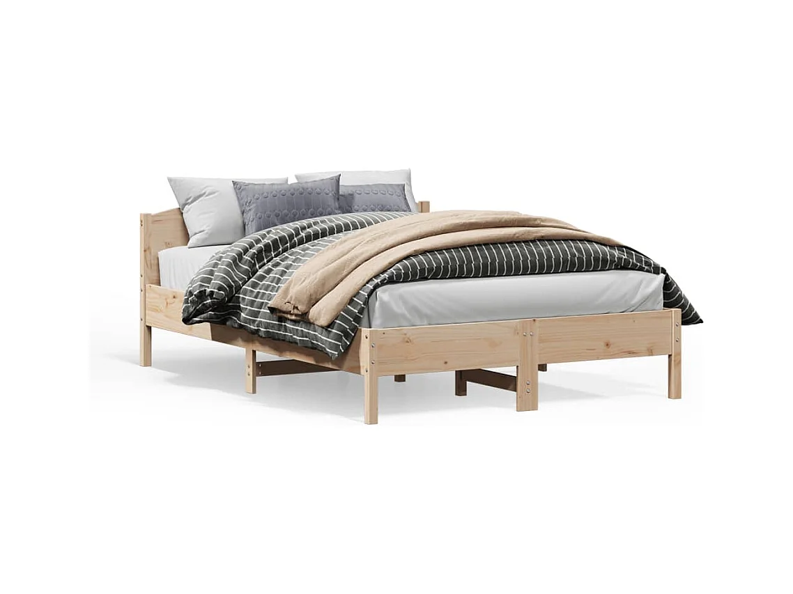 Cadre de lit avec tête de lit 160x200 bois de pin massif