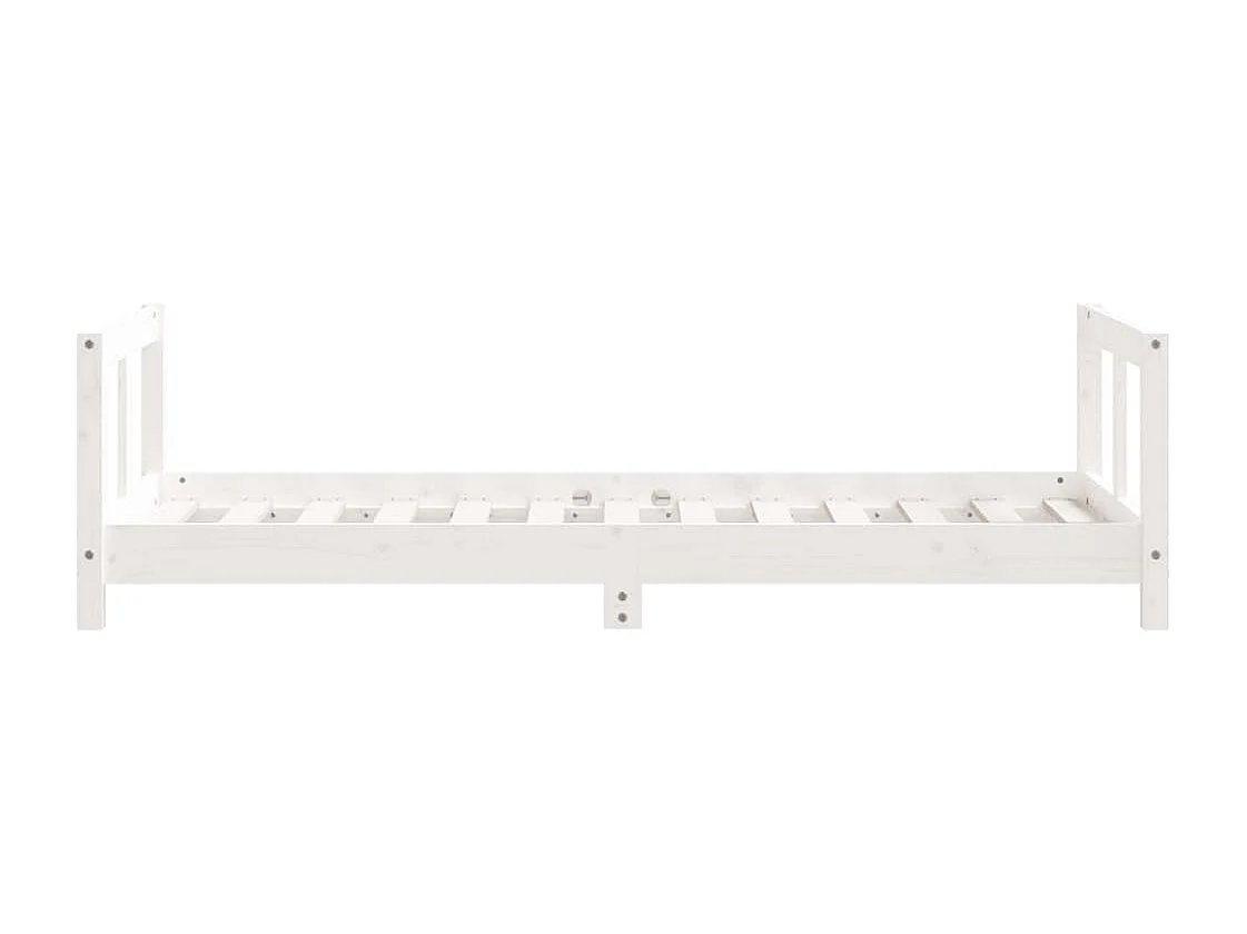 Cadre de lit pour enfant blanc 80x160 bois de pin massif