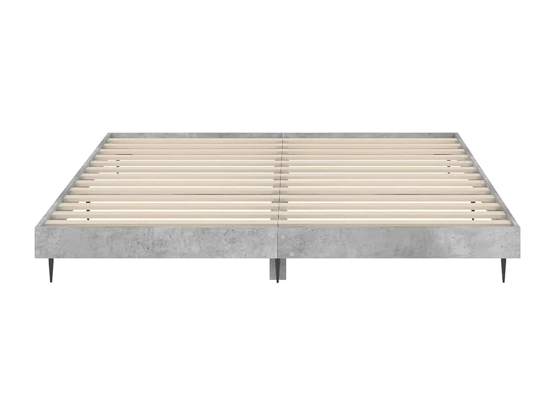 Cadre de lit gris béton 200x200 bois d'ingénierie