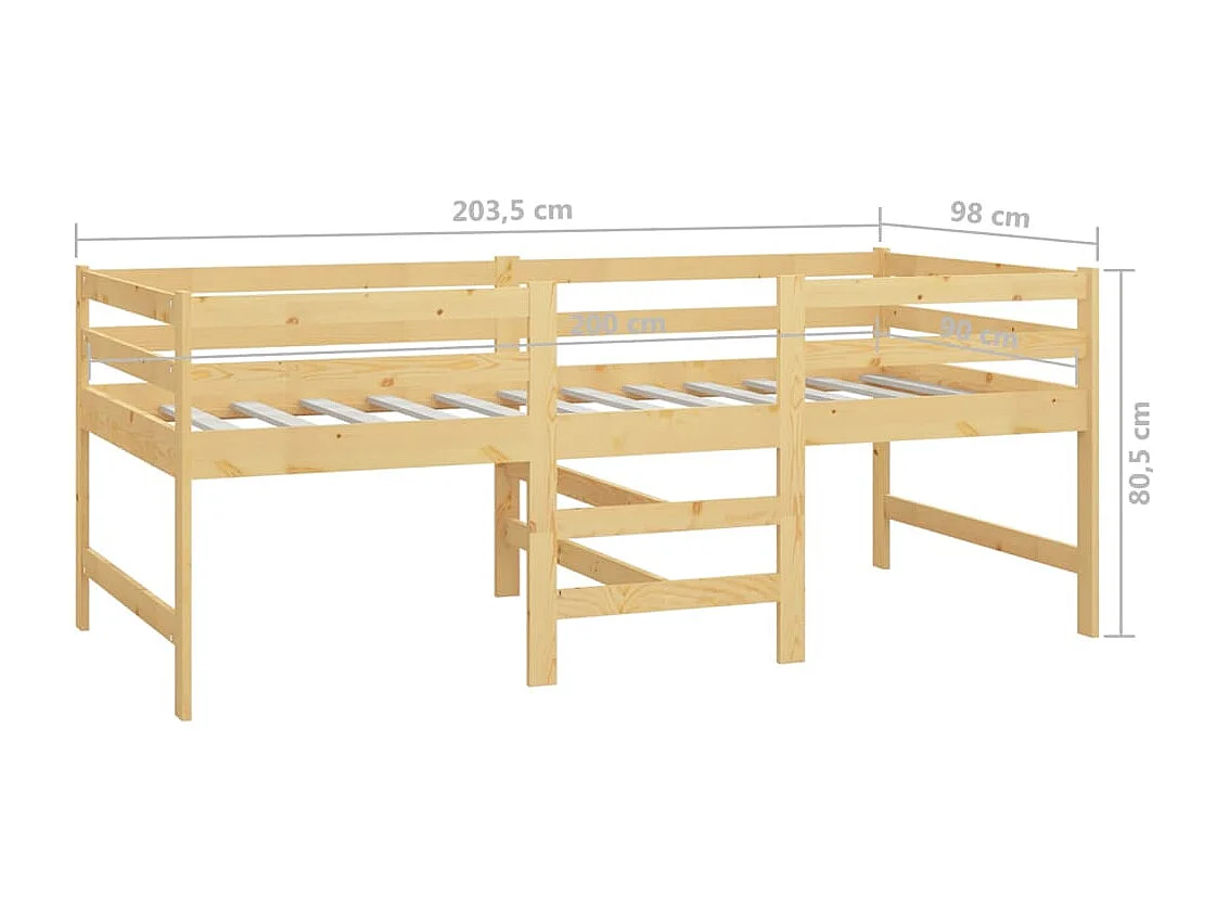 Cadre de lit 90x200 Bois de pin massif