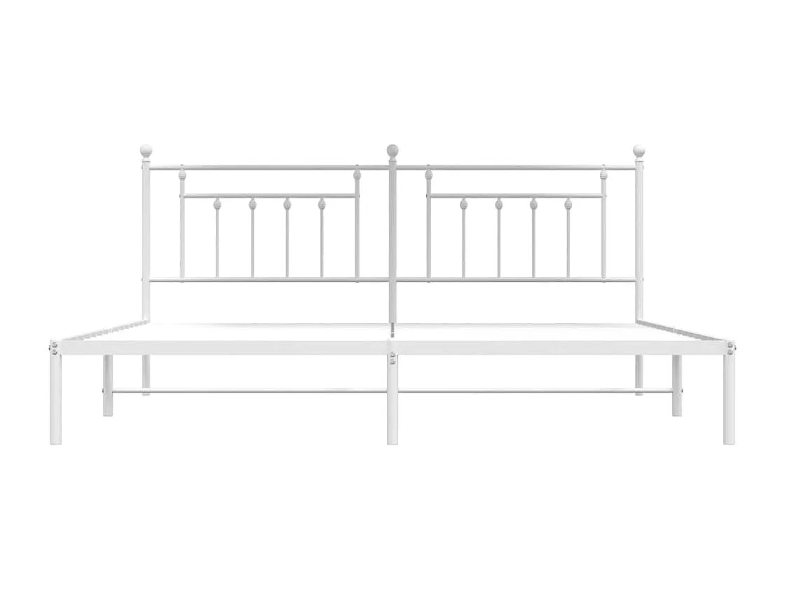 Cadre de lit métal avec tête de lit blanc 200x200