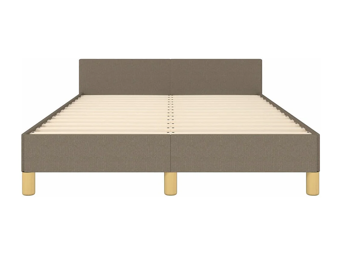 Cadre de lit avec tête de lit taupe 120x190 tissu