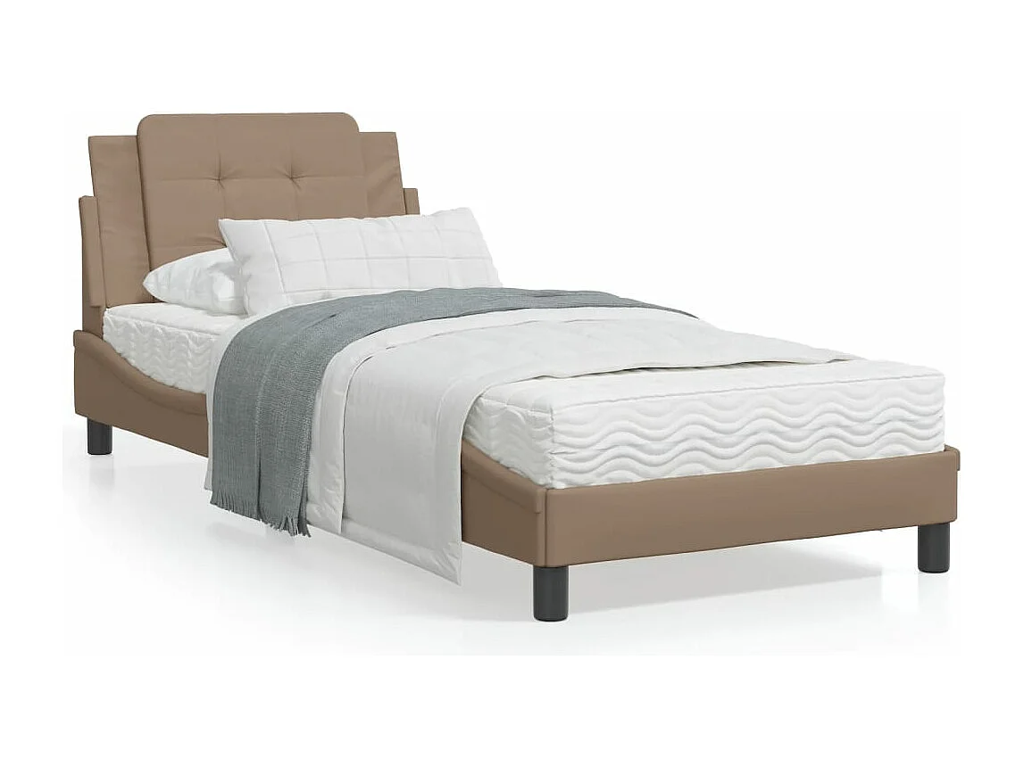 Lit avec matelas cappuccino 90x200 similicuir