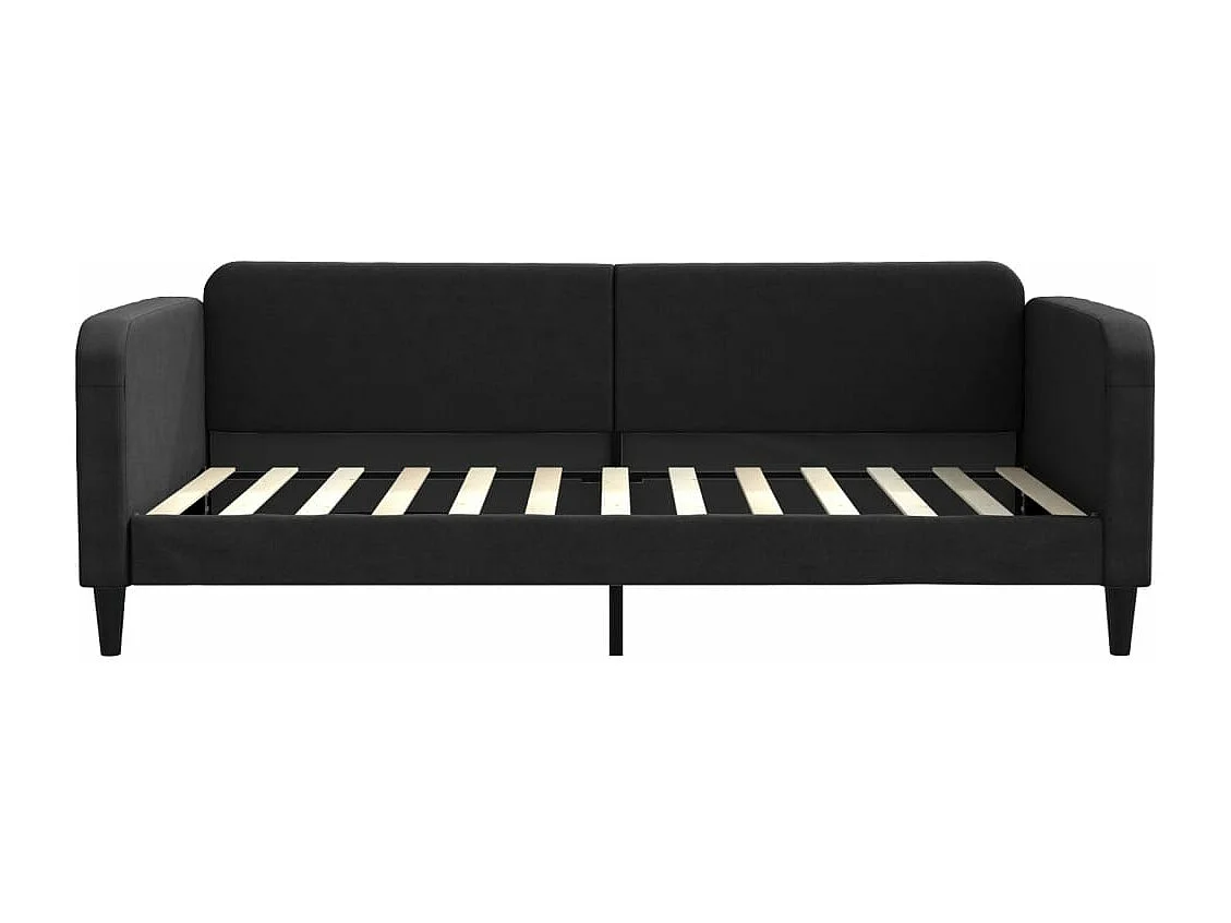 Lit de jour avec matelas noir 100x200 tissu