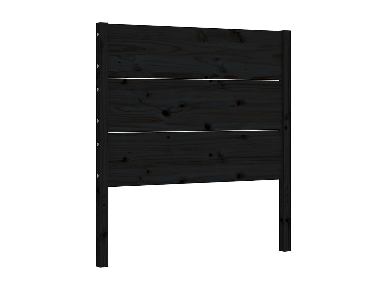 Cadre de lit avec tête de lit noir simple bois massif