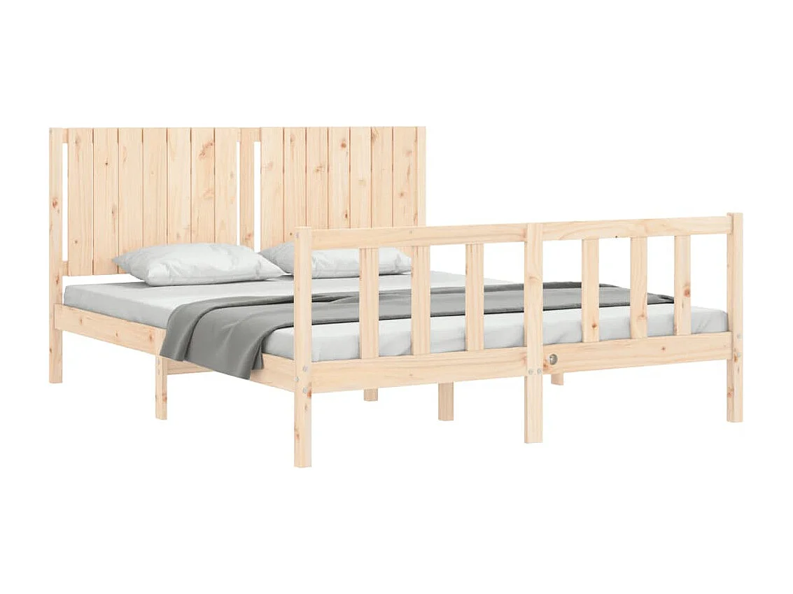 Cadre de lit avec tête de lit 160x200 bois massif