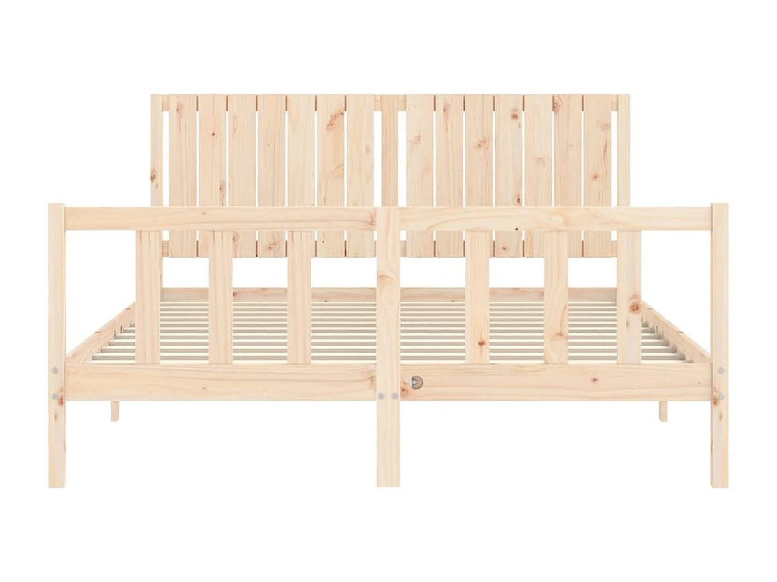 Cadre de lit avec tête de lit 160x200 bois massif