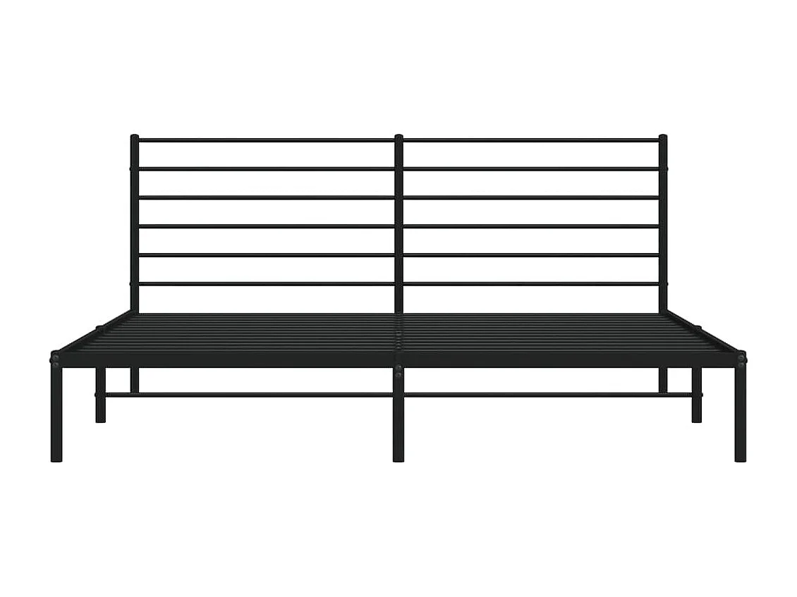 Cadre de lit métal avec tête de lit noir 193x203