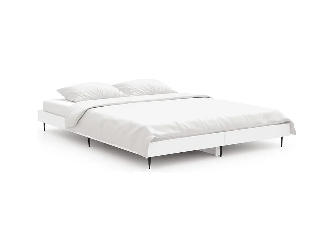 Cadre de lit Blanc 140x190 bois d'ingénierie